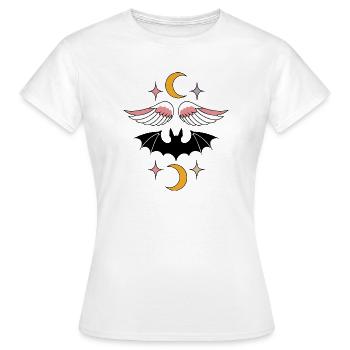 Fledermaus und Engelsflügel - Frauen T-Shirt - Weiß - Vorne - AI Model Female 172 dark (172cm)