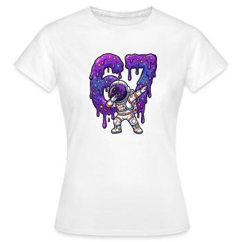 67 Dabbing Astronaut Six Seven Meme Brainrot Junge - Frauen T-Shirt - Weiß - Vorne - AI Model Female 172 dark (172cm)