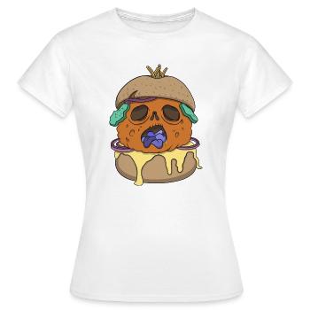 Burger - Creepy fast food - Women's T-Shirt - white - Front - AI Model Female 172 dark (172cm)