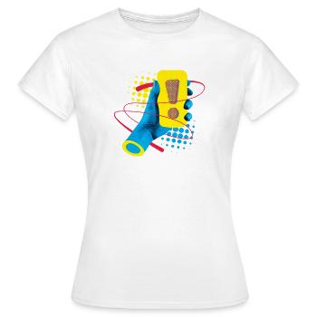 Neon Exklamation Gadget - Frauen T-Shirt - Weiß - Vorne - AI Model Female 172 dark (172cm)