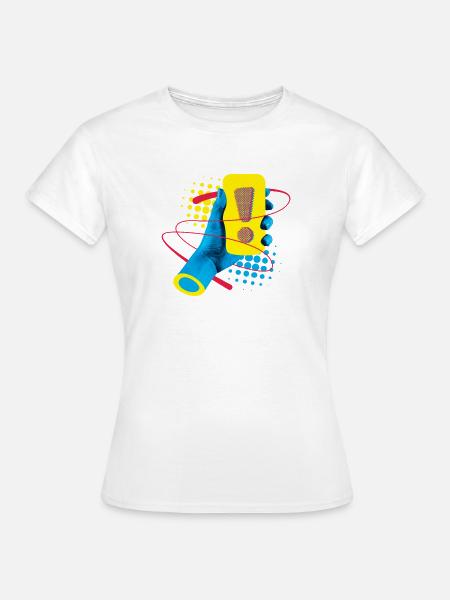 Neon Exklamation Gadget - Frauen T-Shirt - Weiß