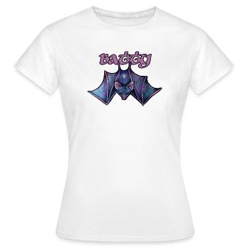 Batty Night Bat-Fledermaus-Illustration - Frauen T-Shirt - Weiß - Vorne - AI Model Female 172 dark (172cm)