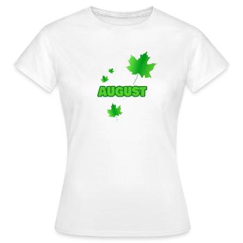 Geschenk für August - Frauen T-Shirt - Weiß - Vorne - AI Model Female 172 dark (172cm)