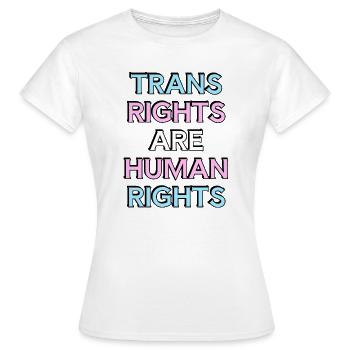 Trans-Rechte sind Menschenrechte – Trans Pride - Frauen T-Shirt - Weiß - Vorne - AI Model Female 172 dark (172cm)