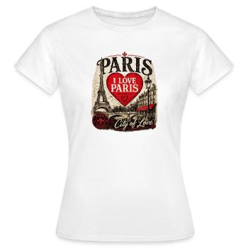 Paris Heart City of Love - Women's T-Shirt - white - Front - AI Model Female 172 dark (172cm)