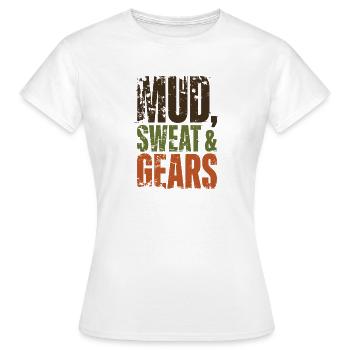 Mud Sweat Gears Gravel - Frauen T-Shirt - Weiß - Vorne - AI Model Female 172 dark (172cm)