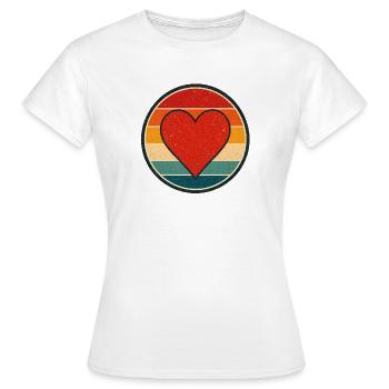 Emblème rétro Heart Style Vintage Graphisme - T-shirt Femme - blanc - Devant - AI Model Female 172 dark (172cm)