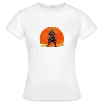 Samurai-Wächter in purpurroter Rüstung - Frauen T-Shirt - Weiß - Vorne - AI Model Female 172 dark (172cm)
