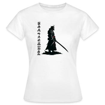 Samurai-Schatten: Katana Noir - Frauen T-Shirt - Weiß - Vorne - AI Model Female 172 dark (172cm)