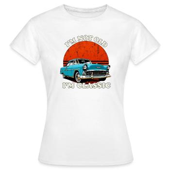 Nicht alt, ich bin ein Oldtimer - Frauen T-Shirt - Weiß - Vorne - AI Model Female 172 dark (172cm)