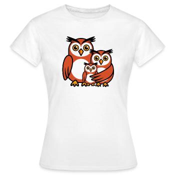 Eulenfamilie - Frauen T-Shirt - Weiß - Vorne - AI Model Female 172 dark (172cm)