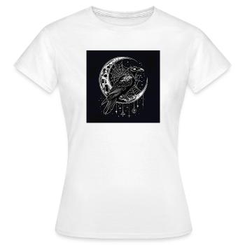 The Raven of Dusk and the Gothic Moon - Women's T-Shirt - white - Front - AI Model Female 172 dark (172cm)