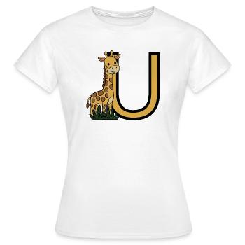 Giraffe im UBogen Cartoon - Frauen T-Shirt - Weiß - Vorne - AI Model Female 172 dark (172cm)