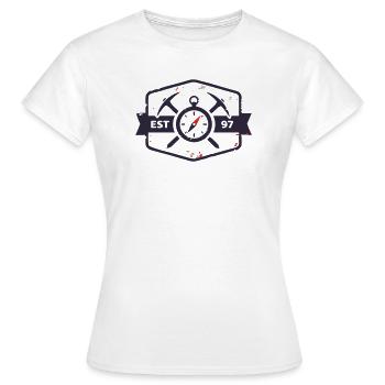 Bergretter Kompass Wappen - Frauen T-Shirt - Weiß - Vorne - AI Model Female 172 dark (172cm)