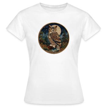 Champ de la chouette au clair de lune - T-shirt Femme - blanc - Devant - AI Model Female 172 dark (172cm)