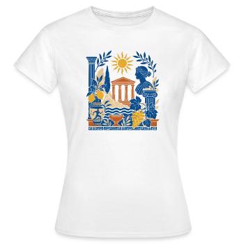 Antique Columns and Sun Collage - Women's T-Shirt - white - Front - AI Model Female 172 dark (172cm)