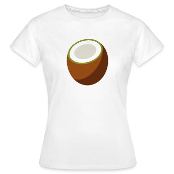 Kokosnuss - Frauen T-Shirt - Weiß - Vorne - AI Model Female 172 dark (172cm)