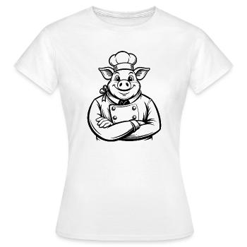 Chef Pig - Women's T-Shirt - white - Front - AI Model Female 172 dark (172cm)