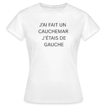 Humour France  - T-shirt Femme - blanc - Devant - AI Model Female 172 dark (172cm)