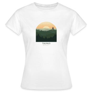 Taunus Germany | Vintage Forest Poster - Frauen T-Shirt - Weiß - Vorne - AI Model Female 172 dark (172cm)
