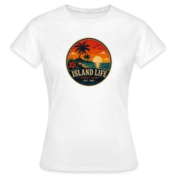 Island Life Retro-Abzeichen Vintage-Küstengrafik - Frauen T-Shirt - Weiß - Vorne - AI Model Female 172 dark (172cm)