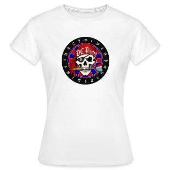 Red Pirate Skull auf Roulette - Frauen T-Shirt - Weiß - Vorne - AI Model Female 172 dark (172cm)
