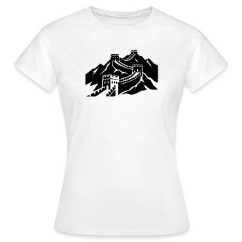 Chinesische Mauer - Frauen T-Shirt - Weiß - Vorne - AI Model Female 172 dark (172cm)