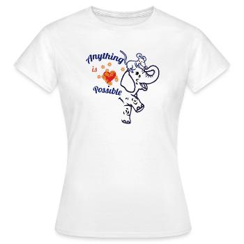 Everything is possible – elephant and mouse - Women's T-Shirt - white - Front - AI Model Female 172 dark (172cm)