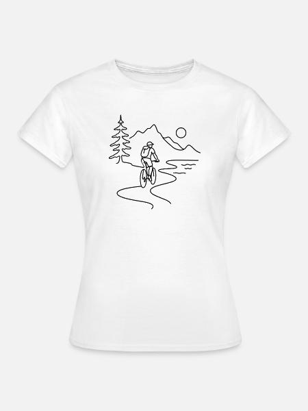 Cyclist in mountains - Frauen T-Shirt - Weiß