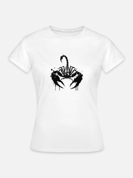 Skorpionschwarzer Tintenspritzer - Frauen T-Shirt - Weiß