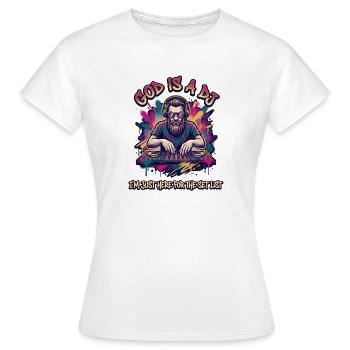 God is a DJ – Setlist Vibes - Women's T-Shirt - white - Front - AI Model Female 172 dark (172cm)