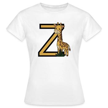 Girafe Lettre Z - T-shirt Femme - blanc - Devant - AI Model Female 172 dark (172cm)