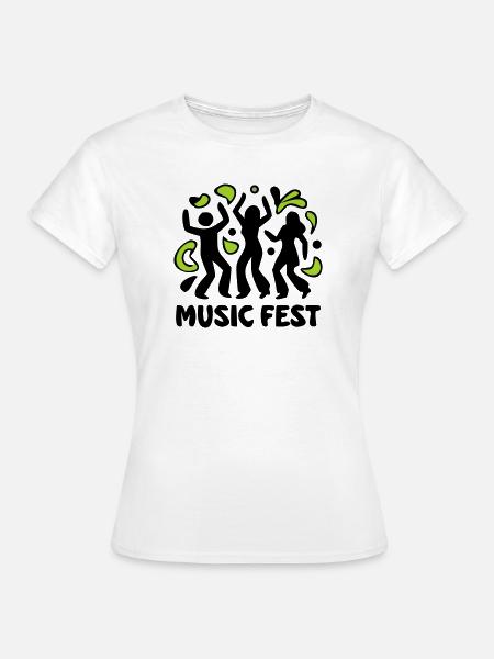 Tanzende Leute Musik Logo - Frauen T-Shirt - Weiß
