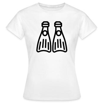 Tauchflossen - Frauen T-Shirt - Weiß - Vorne - AI Model Female 172 dark (172cm)