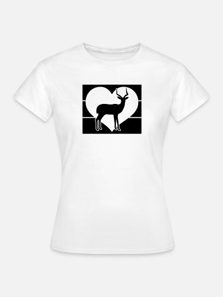 Antilope Herz Silhouette - Frauen T-Shirt - Weiß