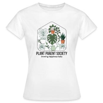 Plant Parent Society: Grüner Lebensstil - Frauen T-Shirt - Weiß - Vorne - AI Model Female 172 dark (172cm)