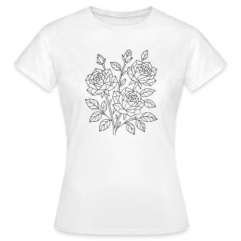 Kristall Rosen zum ausmalen - Frauen T-Shirt - Weiß - Vorne - AI Model Female 172 dark (172cm)