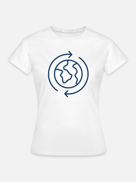Globales Erdrecycling-Symbol für nachhaltiges Design - Frauen T-Shirt - Weiß