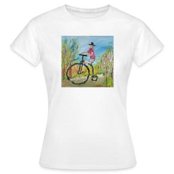  Hochrad - Frauen T-Shirt - Weiß - Vorne - AI Model Female 172 dark (172cm)