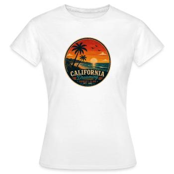 Graphique vintage California Dreaming - T-shirt Femme - blanc - Devant - AI Model Female 172 dark (172cm)