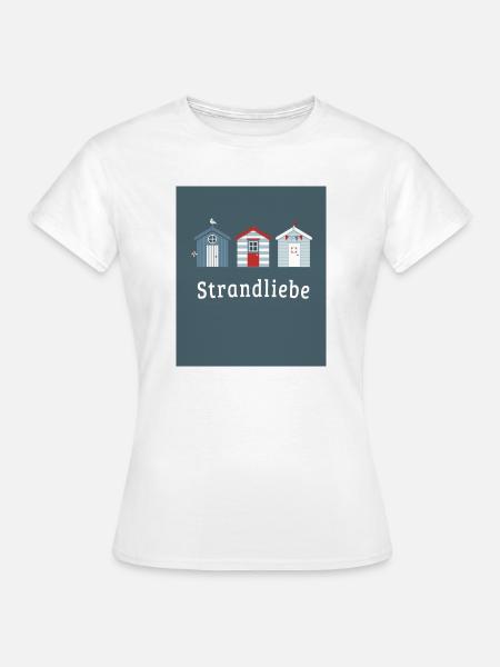 Strandliebe – Küstenposter Minimalistisch - Frauen T-Shirt - Weiß
