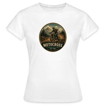 Motocross Vintage Adventure Grafik - Frauen T-Shirt - Weiß - Vorne - AI Model Female 172 dark (172cm)
