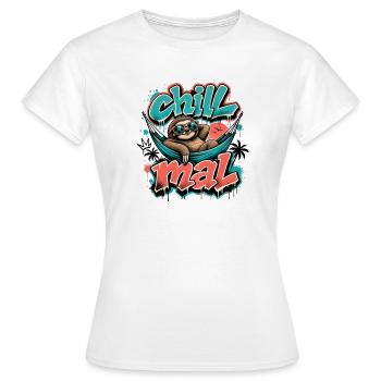 Chill Times Cool Sloth Graffiti Design - Women's T-Shirt - white - Front - AI Model Female 172 dark (172cm)