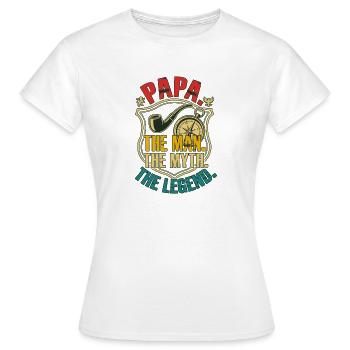 Papa, der Mann, der Mythos, die Legende, Retro - Frauen T-Shirt - Weiß - Vorne - AI Model Female 172 dark (172cm)