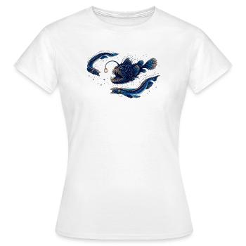 Kosmos-Blauer Sternenfisch - Frauen T-Shirt - Weiß - Vorne - AI Model Female 172 dark (172cm)