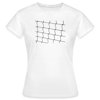 Netz aus Strick mit Knoten - Frauen T-Shirt - Weiß - Vorne - AI Model Female 172 dark (172cm)