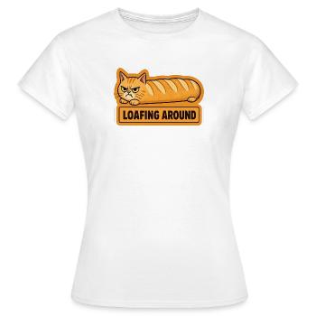 Lustiges wütendes Katzenbrot-Baguette - Frauen T-Shirt - Weiß - Vorne - AI Model Female 172 dark (172cm)