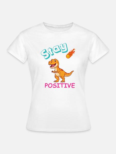 Sternenpositiver Dino-Meteor - Frauen T-Shirt - Weiß