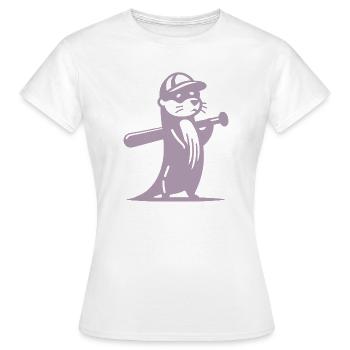 Otter Baseball Silhouette - Frauen T-Shirt - Weiß - Vorne - AI Model Female 172 dark (172cm)