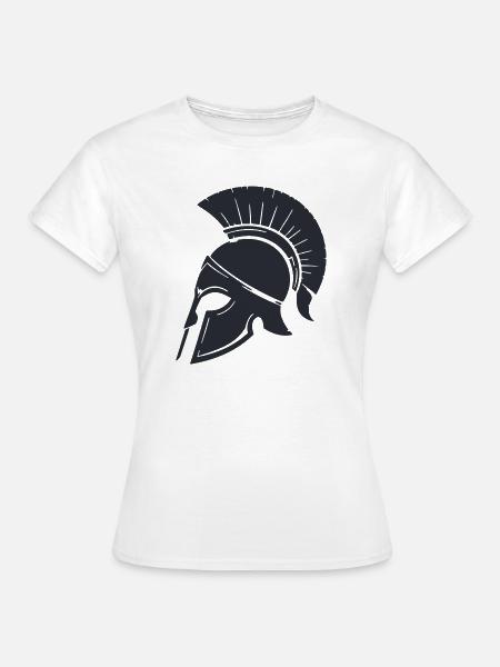 Spartanischer Helm Silhouette - Frauen T-Shirt - Weiß